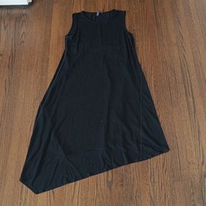 Eileen Fisher Black Asymmetrical Sleeveless Dress - Size XS